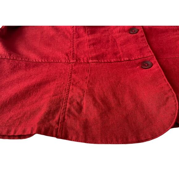 STUDIO EASE WOMAN SHORT SLV, BUTTON, TAILORED BLAZER - TOP, WOMENS, 20W-DARK RED - Picture 7 of 12